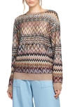 Missoni Chevron Wool-blend Sweater In Light Multicolor