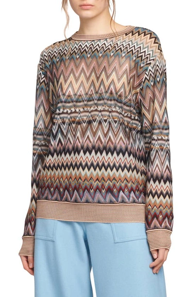Missoni Chevron Wool-blend Sweater In Dark Multicolor