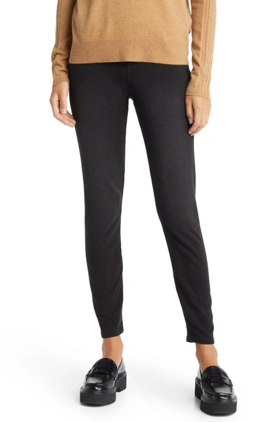 Hue Game Changing High Rise Skinny Denim Leggings In Black Wash