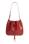 Saint Laurent Medium Paris Vii Leather Hobo Bag In 6236 Sangria Red