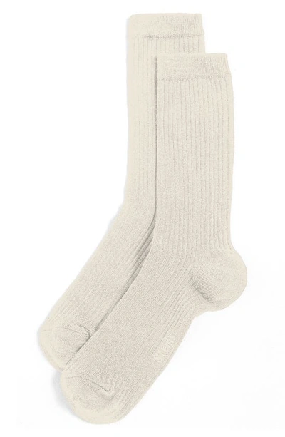 Stems Cotton & Cashmere Blend Crew Socks In Ivory