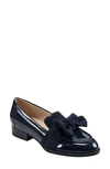 Bandolino Lindio3 Womens Patent Leather Slip On Loafers In Navy Patent