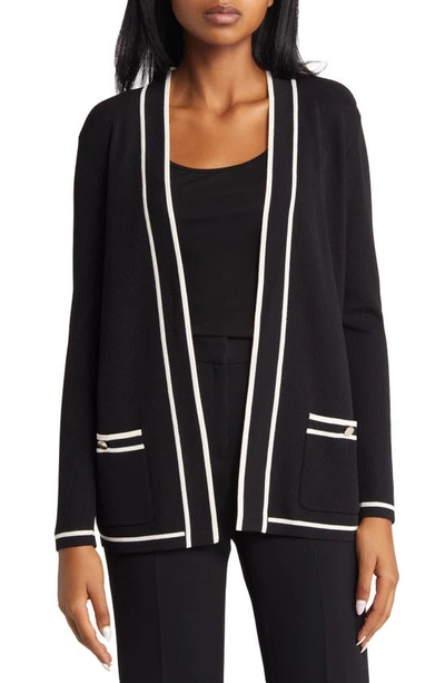 Anne Klein Malibu Colourblock Cardigan Jumper In Black