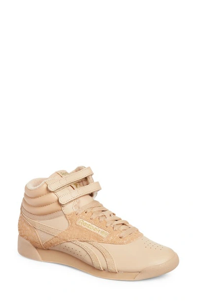 Reebok Freestyle Hi Sneaker In Green/gold