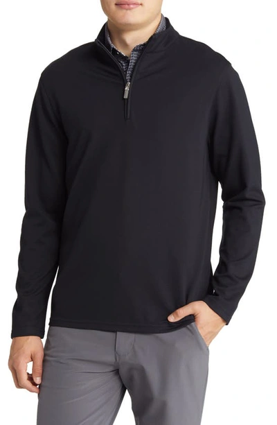 Mizzen + Main Proflex Performance Quarter Zip Golf Pullover In Black Solid