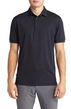 Mizzen + Main Versa Solid Performance Golf Polo In Black Solid