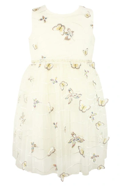 Popatu Kids' Butterfly Tulle Dress In Ivory