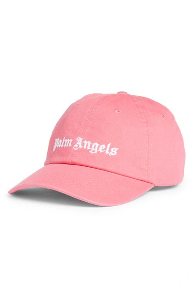 Palm Angels Logo Embroidery Cotton Canvas Cap In Pink