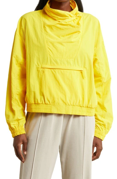 Nike Oversize Cowl Neck Nylon Pullover Jacket In Tour Yellow/ Vivid Sulfur