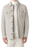 Bugatchi Suede Shirt Jacket In Beige
