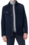 Bugatchi Suede Shirt Jacket In Midnight