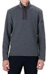 Bugatchi Waffle Knit Quarter Zip Pullover In Charcoal