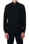 Bugatchi Stretch Zip Cardigan In Caviar