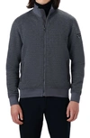 Bugatchi Stretch Zip Cardigan In Charcoal