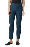 Eileen Fisher Slim Knit Ankle Pants In Deep Adriatic