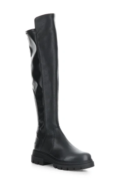 Bos. & Co. Fifth Waterproof Knee High Boot In Black Feel/ Nappa Stretch