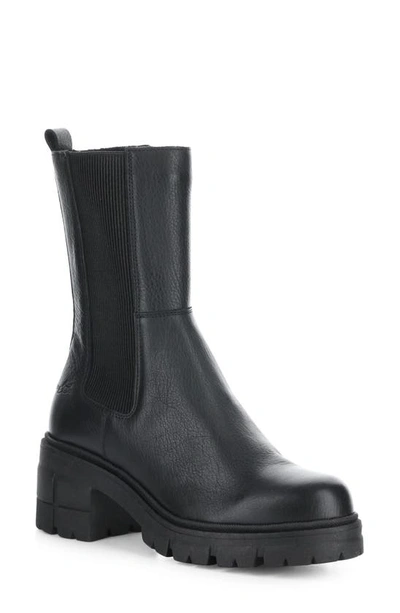 Bos. & Co. Brunas Waterproof Chelsea Boot In Black Feel/ Elastic