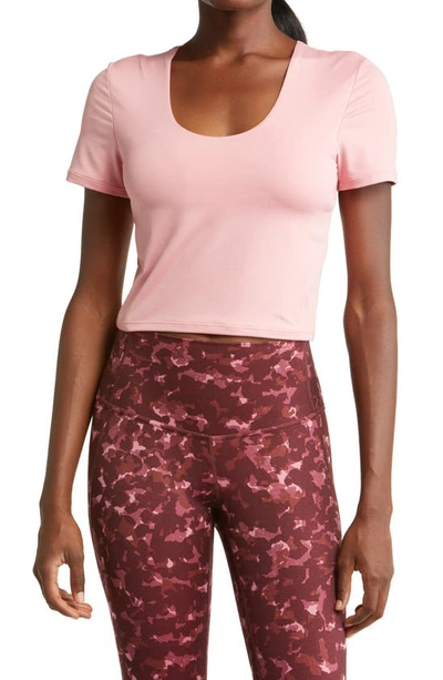 Zella Scoop Neck Support T-shirt In Pink Beauty