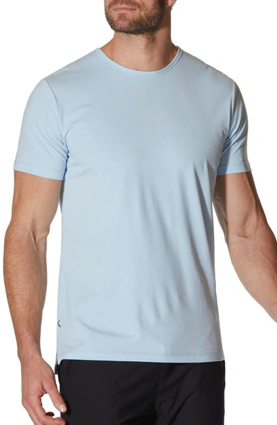 Cuts Trim Fit Split Hem Crewneck T-shirt In Sky