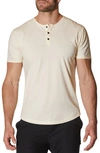 Cuts Trim Fit Short Sleeve Henley In Ivory
