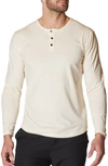 Cuts Trim Fit Long Sleeve Henley In Ivory