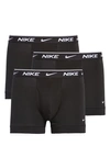 Nike 3-pack Long Boxer Briefs In Black