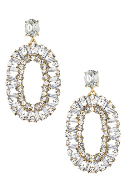 Ettika Crystal Hoop Drop Earrings In Yellow