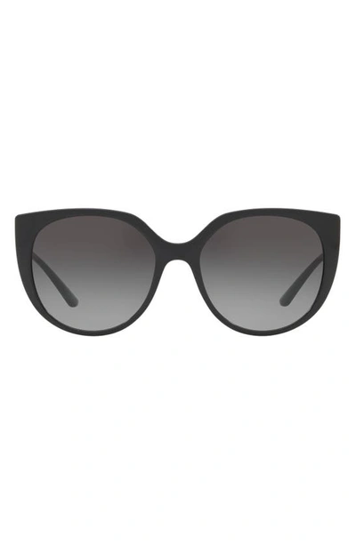 Dolce & Gabbana 54mm Mirrored Cat Eye Sunglasses In Black Gradient