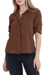 Bella Dahl Split Back Button-down Blouse In Nocolor