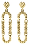 Lagos 18k Yellow Gold Signature Caviar Superfine Long Drop Earrings In Gold