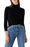 Faherty Roscoe Legend Rib Mock Neck Top In Black