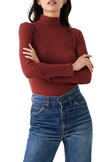 Faherty Legend&trade; Rib Roscoe Turtleneck T-shirt In Henna