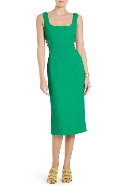 Rebecca Vallance Dionne Textured Cut-out Midi Dress In Green