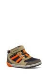 Merrell Bare Steps® Ridge Jr. Boot In Olive/ Navy/ Orange