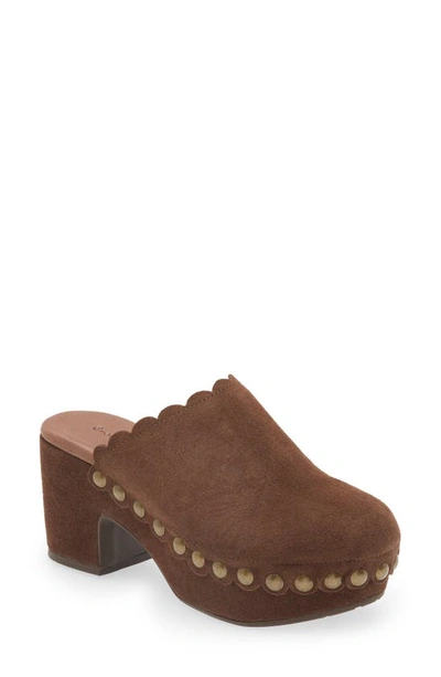 Chocolat Blu Gemini Platform Clog In Chocolate Suede