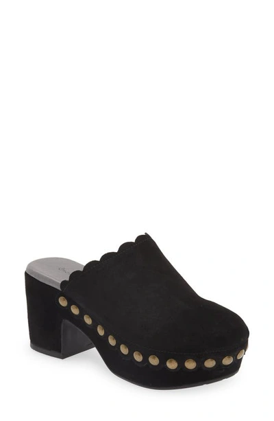 Chocolat Blu Gemini Platform Clog In Black Suede