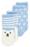 Nordstrom Babies' Assorted 2-pack Butter Socks In Blue Fog Polar Bear Pack