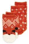 Nordstrom Babies' Assorted 2-pack Butter Socks In Rust Etruscan Fox Pack