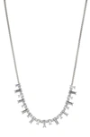 Nadri Chateau Mixed Crystal Small Frontal Necklace, 18 In Rhodium