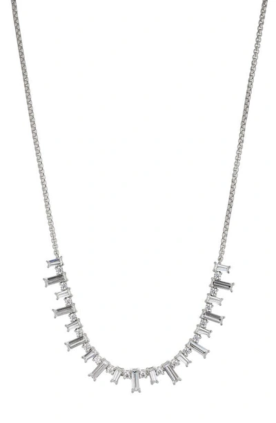 Nadri Chateau Mixed Crystal Small Frontal Necklace, 18 In Rhodium