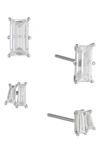 Nadri Chateau Crystal Stud Earrings Set In Silver