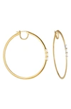Nadri Key Item Baguette Cubic Zirconia Hoop Earrings In 18k Gold Plated