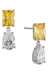 Nadri Soleil Cubic Zirconia Drop Earrings In Yellow/silver