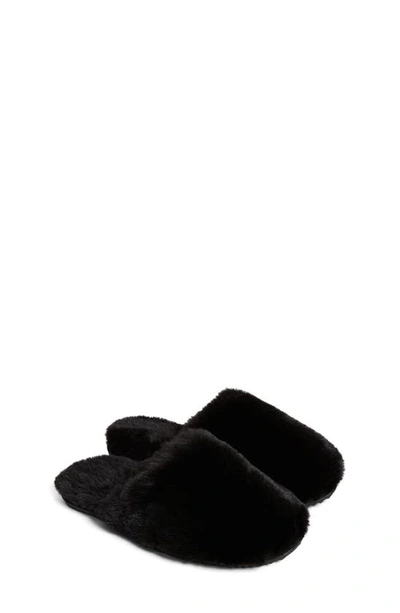 Apparis Melody Faux Fur Slide Slipper In Noir