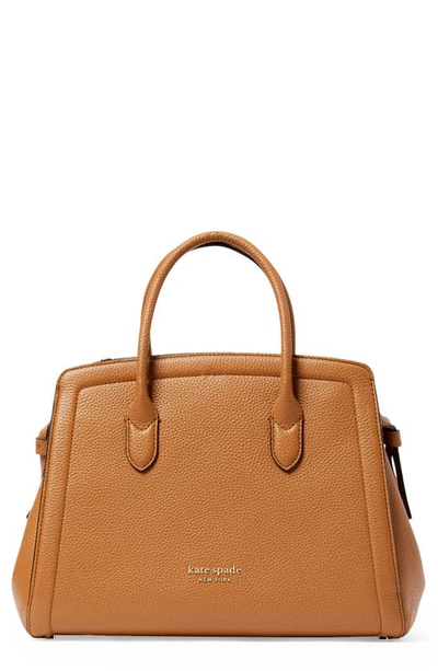 Kate Spade Medium Knott Leather Satchel In Bungalow