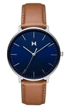 Mvmt Men's Legacy Slim Brown Leather Strap Watch 42mm In Blue/brown