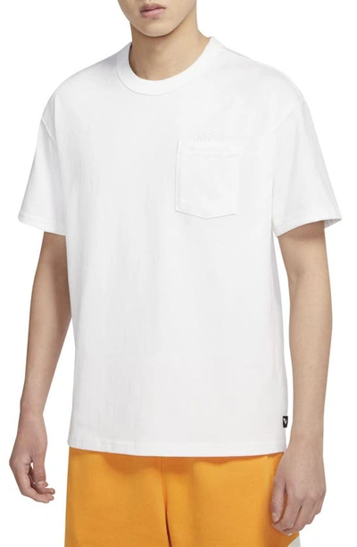 Nike Men's  Sportswear Premium Essentials Pocket T-shirt In White/ White