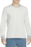 Nike Men's  Yoga Crew Sweatshirt In Grey Heather/iron Grey