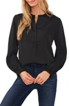 Cece Charmeuse Blouse In Rich Black