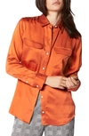 Equipment Signature Silk Button-up Blouse In Orange Rooibos Tea